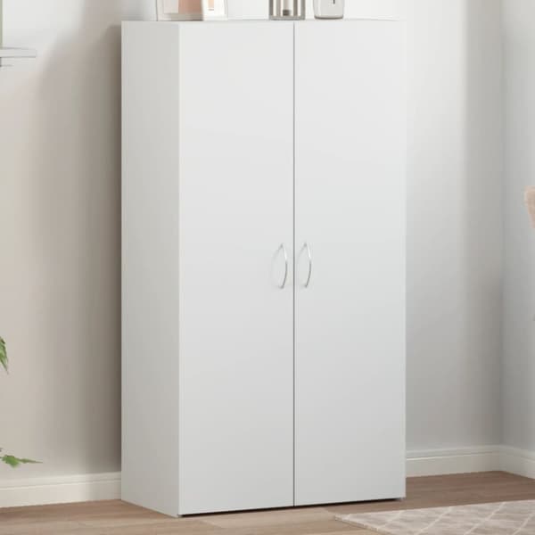 Dokumentskåp vit 60x32x115 cm konstruerat trä
