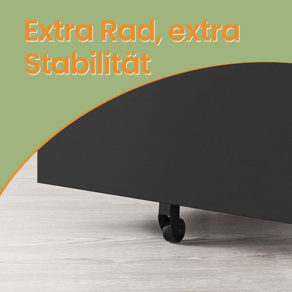 Rollbehållare - 4 lådor - med hjul - bläck svart