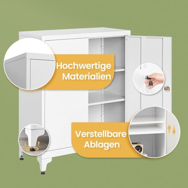 Rootz File Cabinet - Multi -Purpose skåp - Kontorskåp - Stålkonstruktion - 40 x 80 x 90 cm - Säker & hållbar - Matt Grey Finish