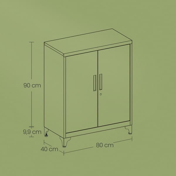 Rootz File Cabinet - Multi -Purpose skåp - Kontorskåp - Stålkonstruktion - 40 x 80 x 90 cm - Säker & hållbar - Matt Grey Finish