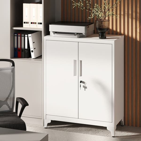 Rootz File Cabinet - Multi -Purpose skåp - Kontorskåp - Stålkonstruktion - 40 x 80 x 90 cm - Säker & hållbar - Matt Grey Finish