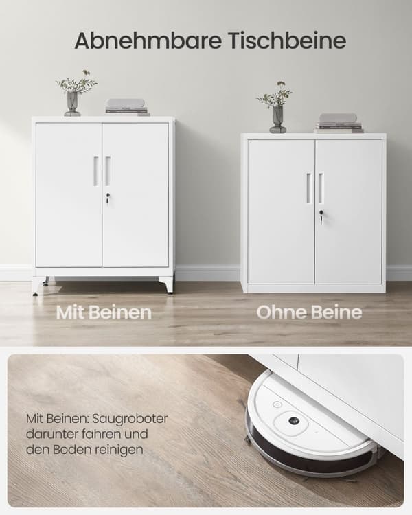 Rootz Lock Closet 2 Dörrar - Stålskåp - Lagringsenhet - Hållbar & rymlig - 40 x 80 x 90 cm vit