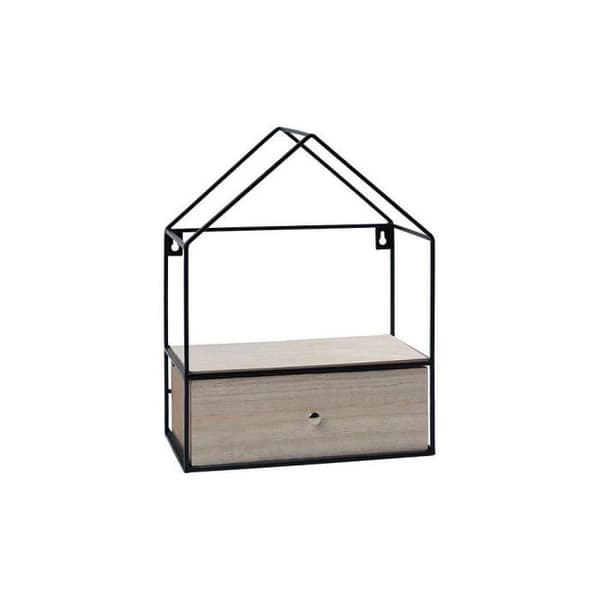 Caisson med lådor - BIGBUY HOME - 112000 - Metall - Svart och Natur - 1 Låda