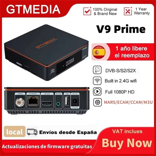 Satellite TV-mottagare, DVB-S/S2/S2X-stöd, Full HD, inbyggt Wifi,EU-kontakt, V9 Prime