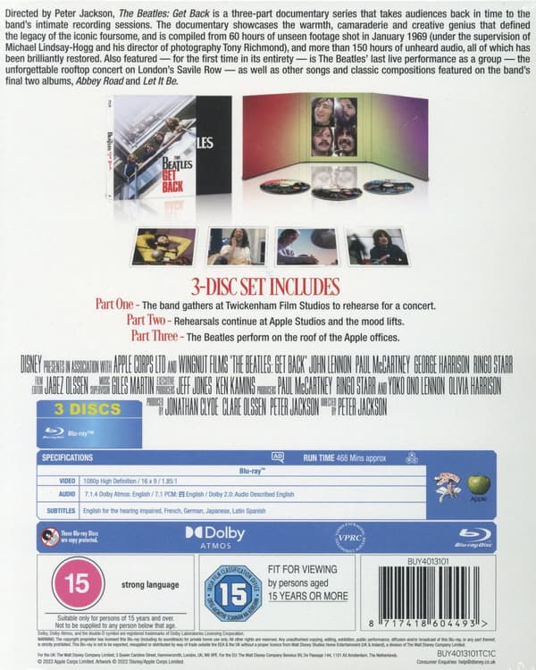 The Beatles: Get Back (3 Blu-ray)