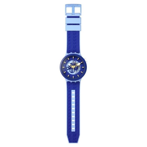Klocka - Swatch - BOUNCING BLUE - 47mm - Silikon - Vattentålighet 10 Atm