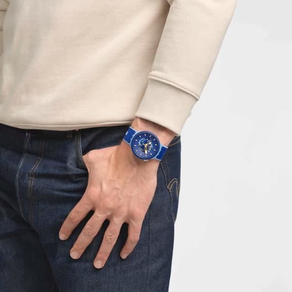 Klocka - Swatch - BOUNCING BLUE - 47mm - Silikon - Vattentålighet 10 Atm