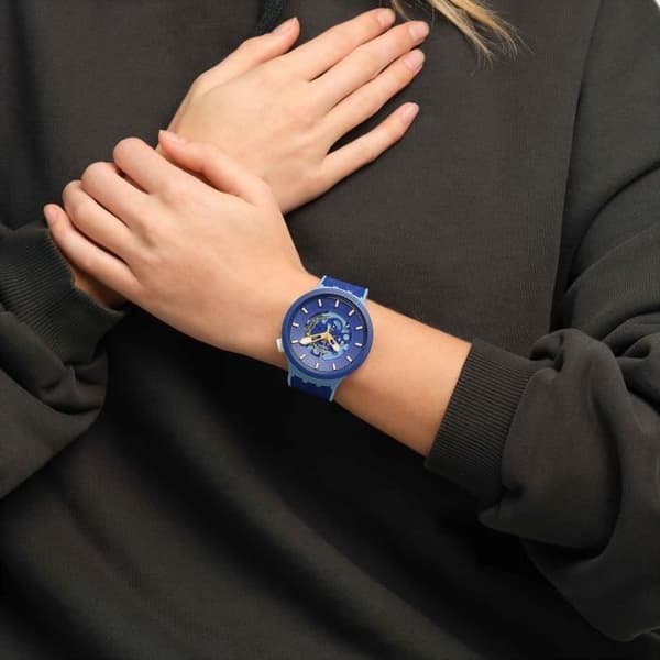 Klocka - Swatch - BOUNCING BLUE - 47mm - Silikon - Vattentålighet 10 Atm