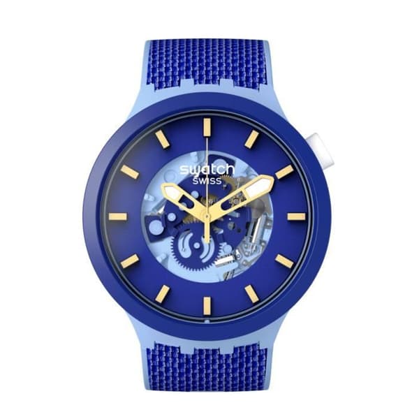 Klocka - Swatch - BOUNCING BLUE - 47mm - Silikon - Vattentålighet 10 Atm