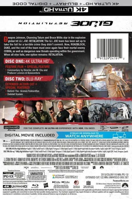 Blu-ray-film Import G.I. Joe: Retaliation Steelbook Blu-ray 4K Ultra HD