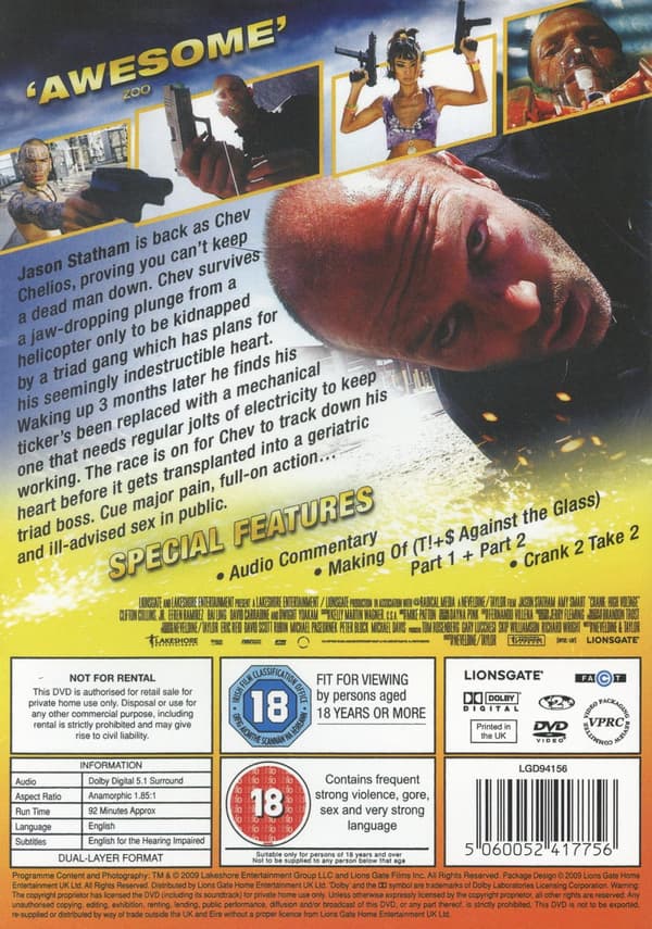 Crank 2 / High voltage (Ej svensk text) (DVD)