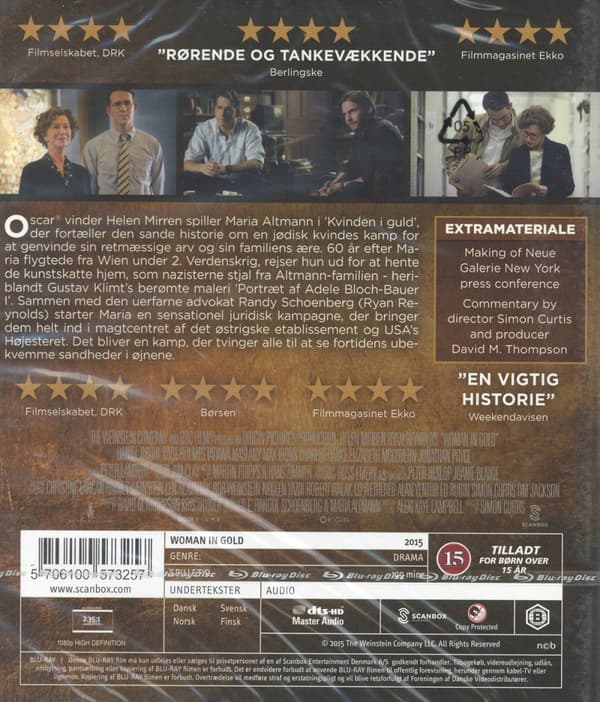 Kvinnan i guld (Dansk utgåva) (Blu-ray)