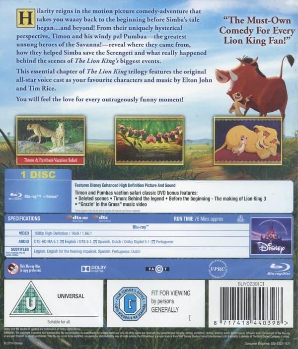 Lejonkungen 3 (Ej svensk text/tal) (Blu-ray)