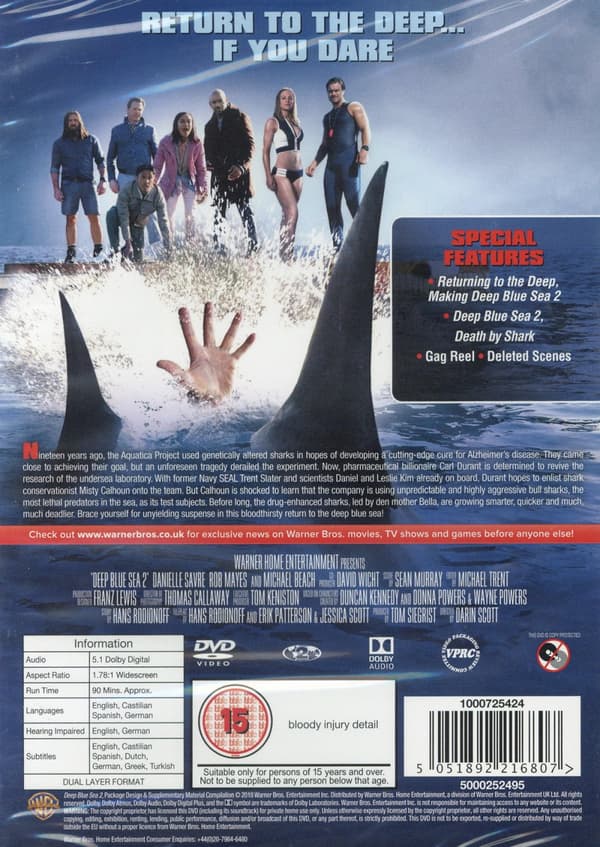 Deep blue sea 2 (Ej svensk text) (DVD)