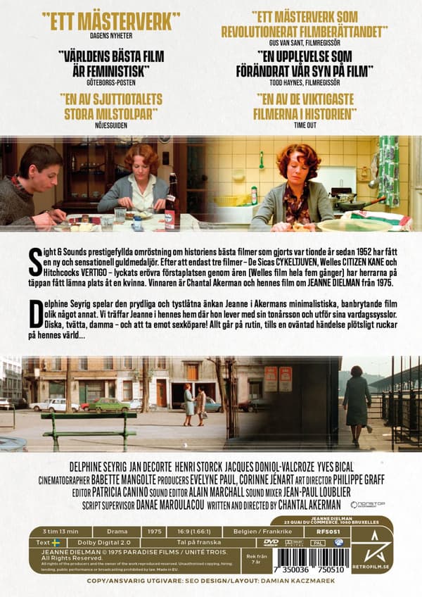 Jeanne Dielman, 23, Quai du Commerce 1080 (DVD)