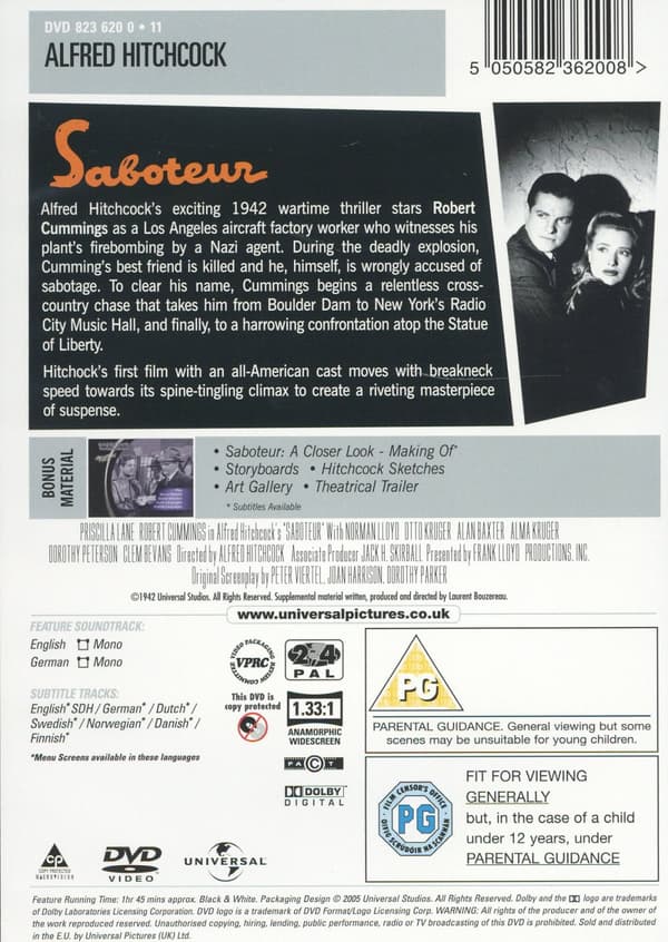Hitchcock / Sabotör (DVD)