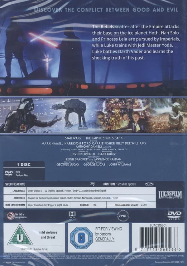Star Wars 5 - Rymdimperiet slår tillbaka (DVD)