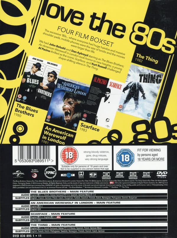 Films that define a decade/80s (Fyra klassiker) (4 DVD)