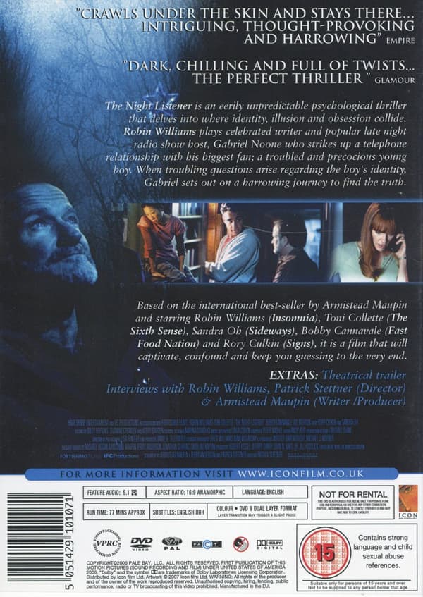 The night listener (Ej svensk text) (DVD)