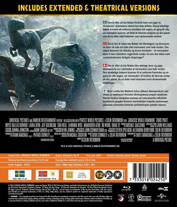 Jurassic World 3 - Dominion / Extended edition (Blu-ray)