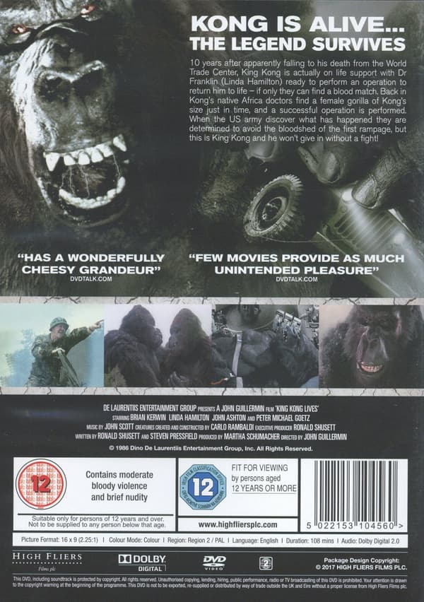 King Kong lever (1986/Ej svensk text) (DVD)