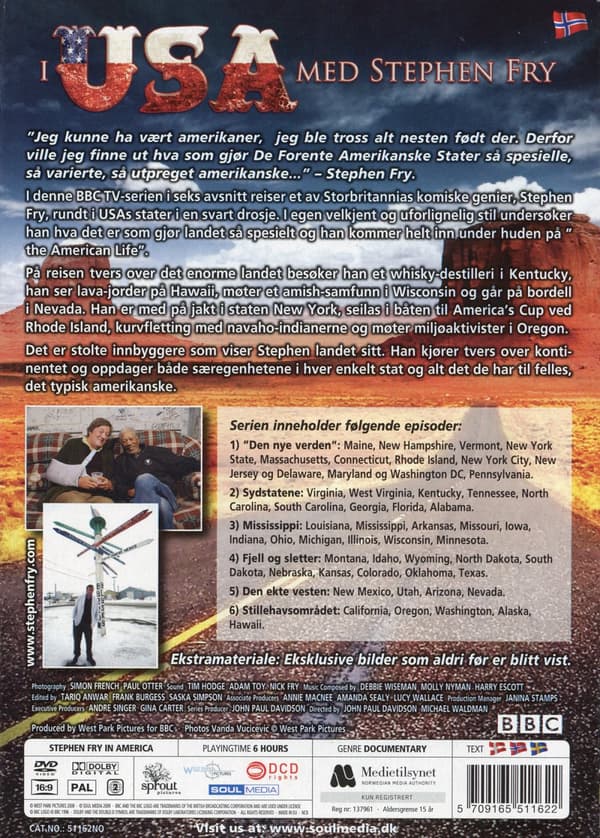 Stephen Fry i USA (Norskt omslag) (3 DVD)