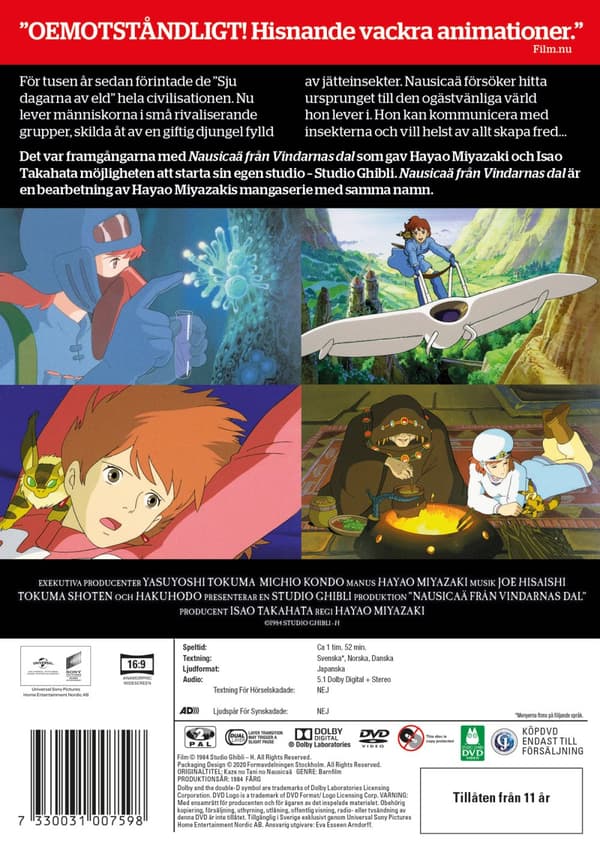 Nausicaä från Vindarnas dal (DVD)