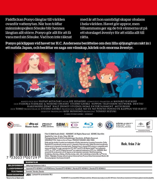 Ponyo på klippan vid havet (Blu-ray)