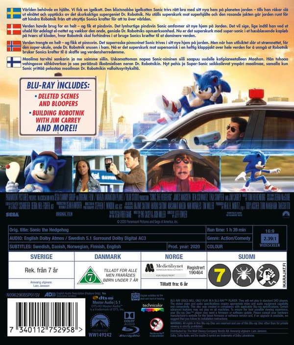 Sonic the Hedgehog 1 (Blu-ray)