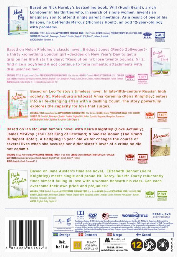 About a boy/Bridget Jones Diary/Anna Karenina/At (DVD)