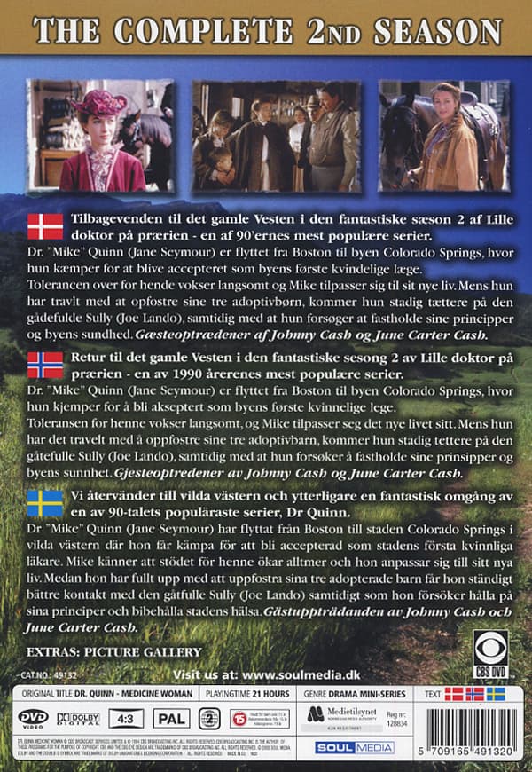 Dr Quinn / Säsong 2 (Norskt konvolut) (7 DVD)