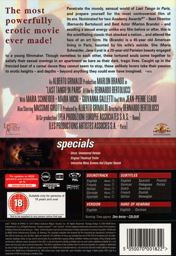 Sista tangon i Paris (DVD)