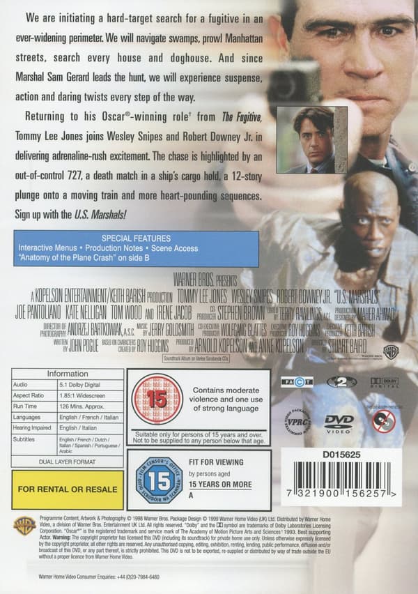 U.S. Marshals (Ej svensk text) (DVD)