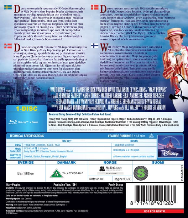Mary Poppins / 50th anniversary edition (Blu-ray)