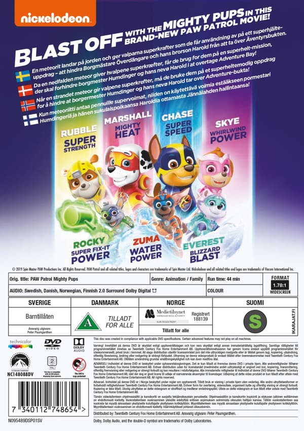 Paw Patrol - Mighty pups (DVD)