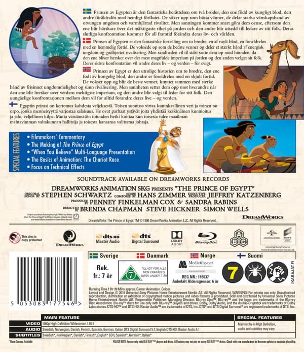 Prinsen av Egypten (Blu-ray)
