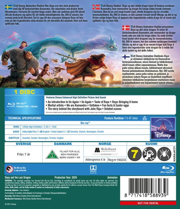 Raya och den sista draken (Blu-ray)