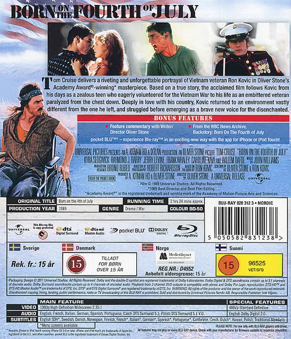 Född den fjärde juli (Blu-ray)
