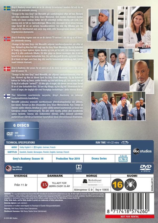 Grey's Anatomy / Säsong 16 (6 DVD)