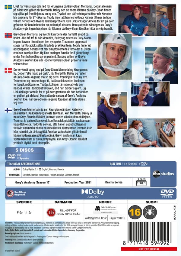 Grey's Anatomy / Säsong 17 (5 DVD)