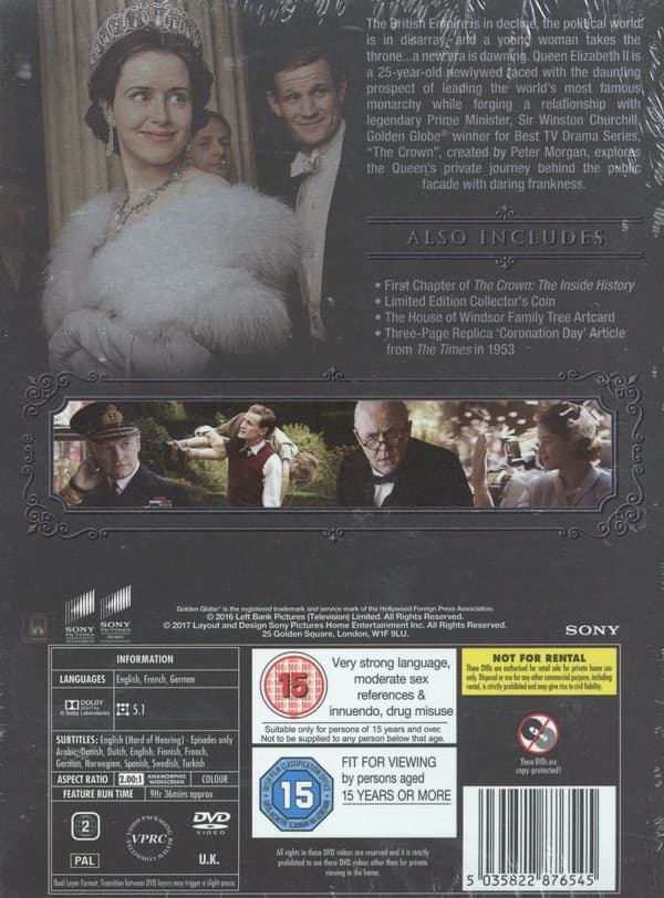 The Crown / Säsong 1 (Platinum Edition/Ltd) (4 DVD)