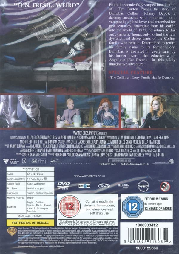 Dark shadows (Ej svensk text) (DVD)