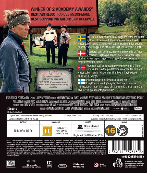 Three Billboards Outside Ebbing Missouri (Blu-ray)