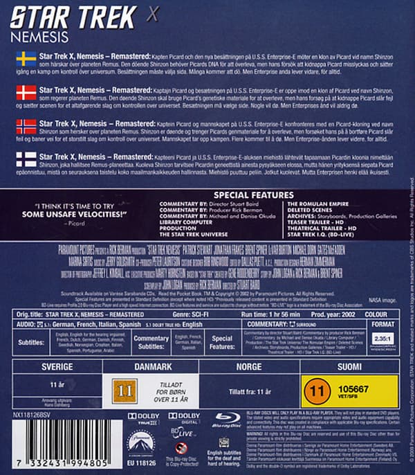 Star Trek 10 (Remastered) (Blu-ray)