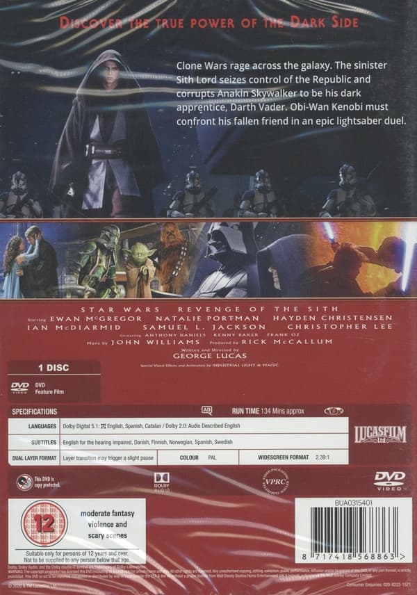 Star Wars 3 - Mörkrets hämnd (DVD)