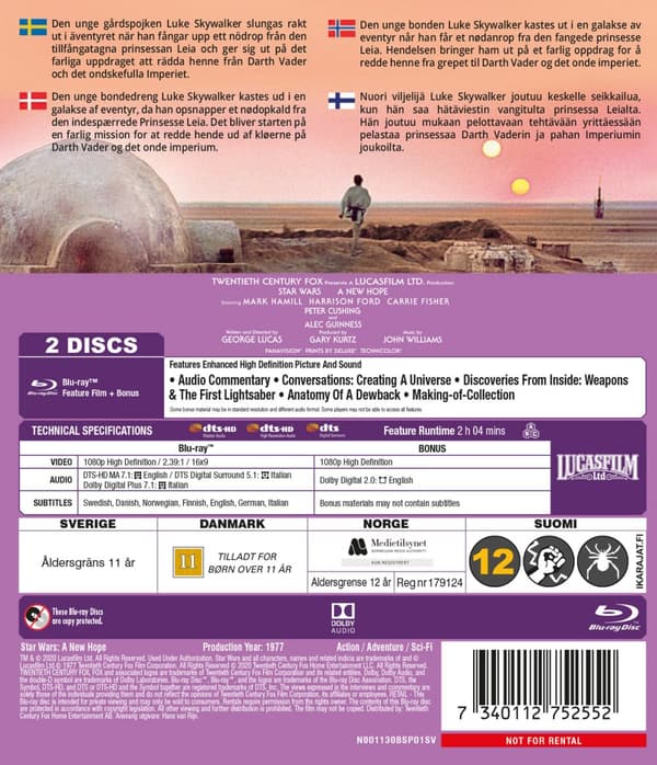 Star Wars 4 - Stjärnornas krig (2 Blu-ray)