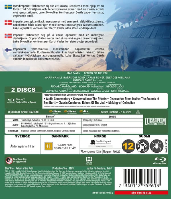 Star Wars 6 - Jedins återkomst (2 Blu-ray)