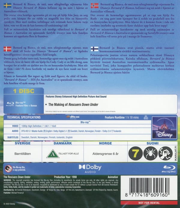 Bernard & Bianca i Australien (Blu-ray)