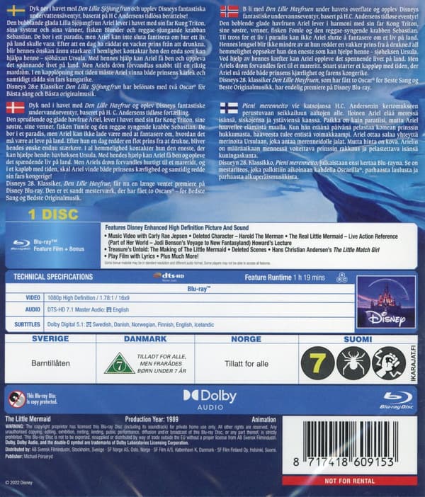 Den lilla sjöjungfrun (Blu-ray)