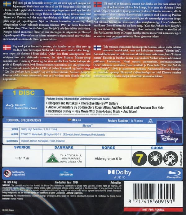 Lejonkungen (Blu-ray)
